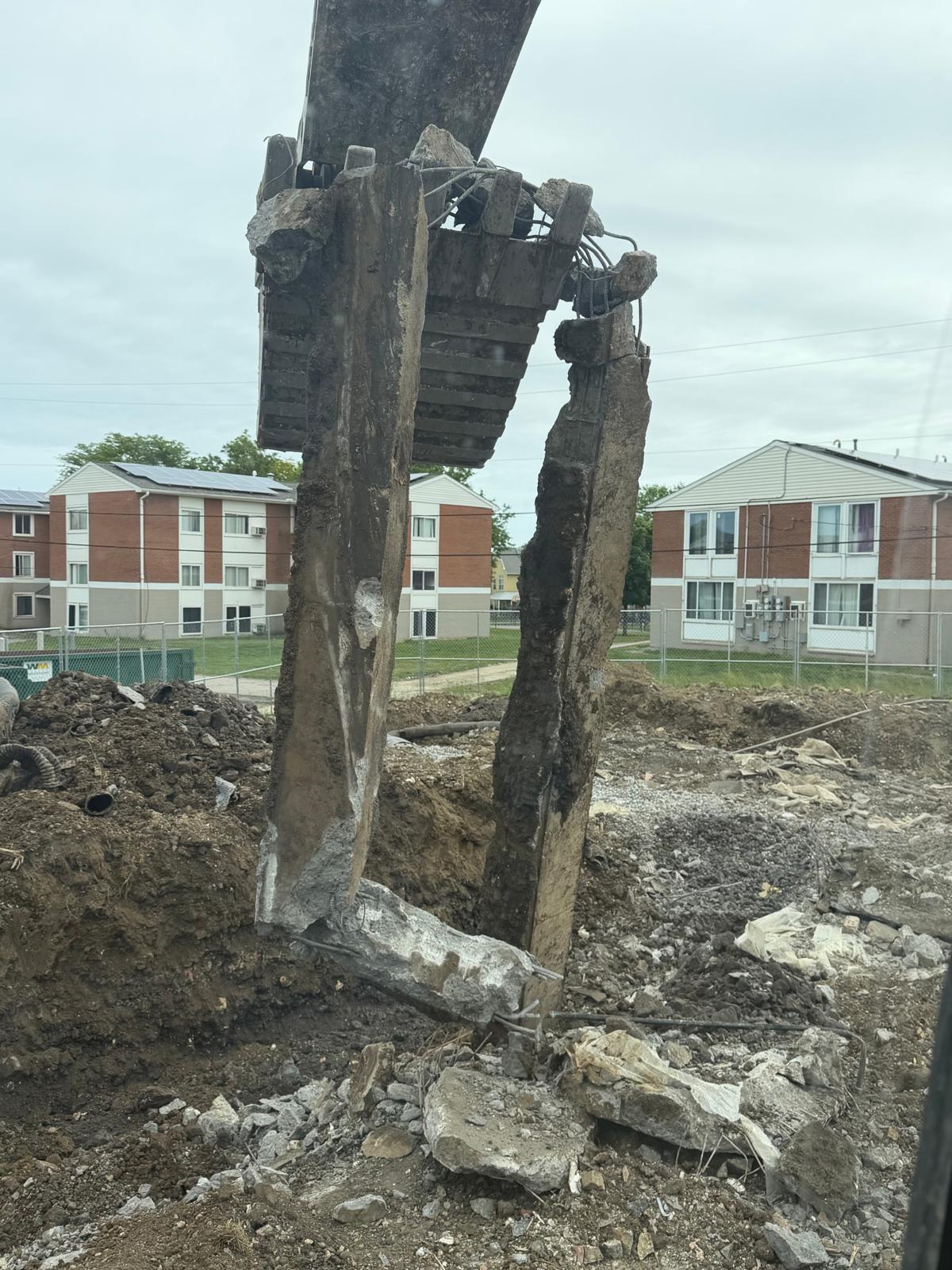 Cleared demolition area